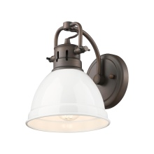 Golden 3602-BA1 RBZ-WH - Yep by Golden Lighting Duncan 1-light Vanity in Rubbed Bronze and White shade